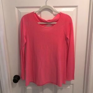 Lilly Pulitzer sweater cutout back, pink, size small